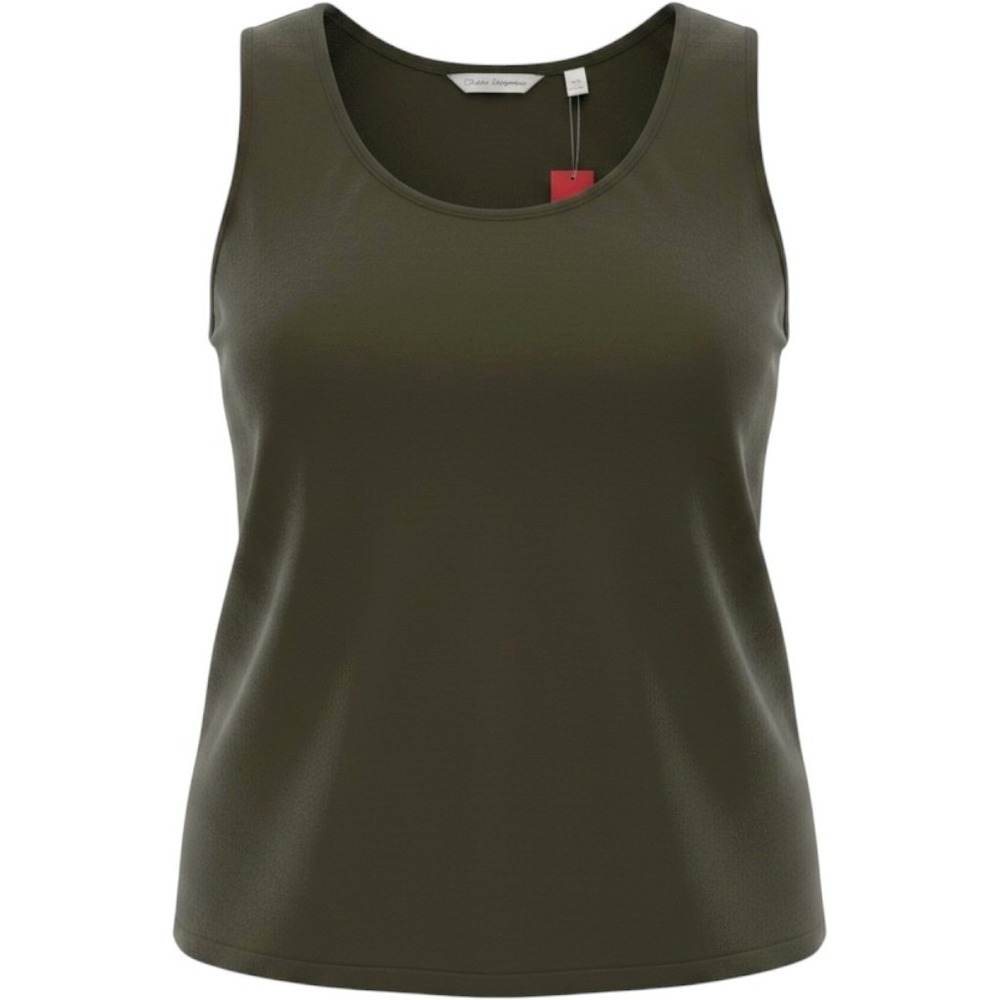 Avenue Tank Top Womens 22/24 Brown Stretch Scoop Neck Plus Size Minimalist